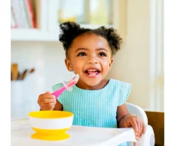 Clearance 2 Cucharas Silicona Aprendizaje Gentle Rosa/Morado Baby Led Weaning|Cubiertos Infantiles