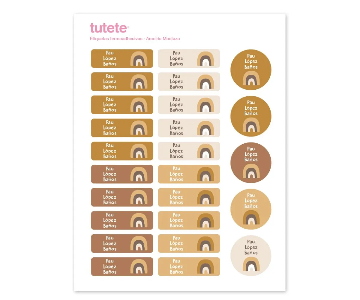 Clearance 25 Etiquetas para Ropa Arcoíris Mostaza Colecciones Vuelta Al Cole|Etiquetas Personalizadas