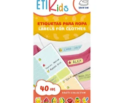 Etiquetas Personalizadas^Etikids 40 Etiquetas para Ropa "Escribe tu Texto" Frutas
