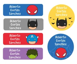 Etiquetas Personalizadas^Tutete 25 Etiquetas para Ropa Héroes