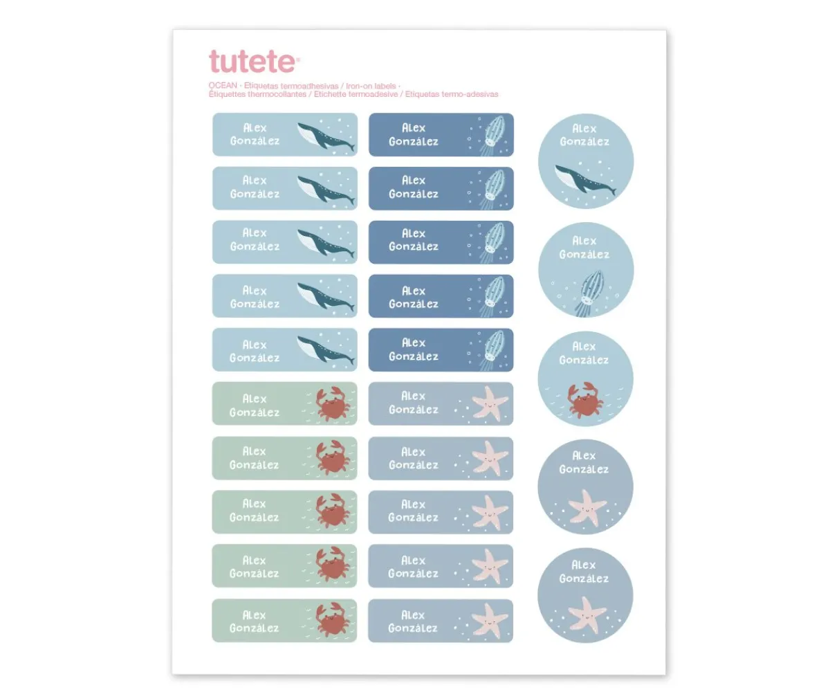 Clearance 25 Etiquetas para Ropa Ocean Etiquetas Personalizadas|Colecciones Vuelta Al Cole