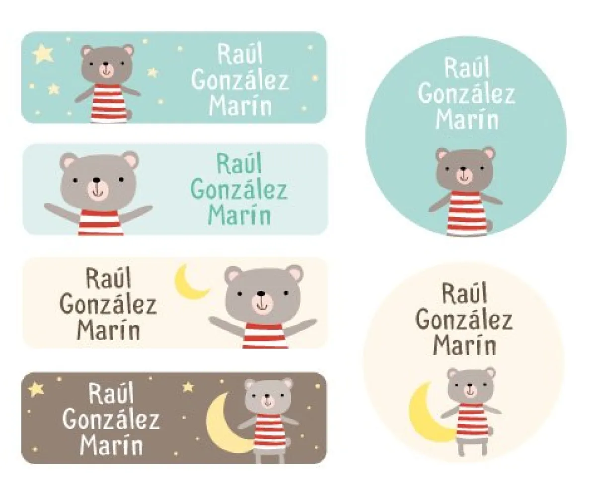 Etiquetas Personalizadas^Tutete 25 Etiquetas para Ropa Osito