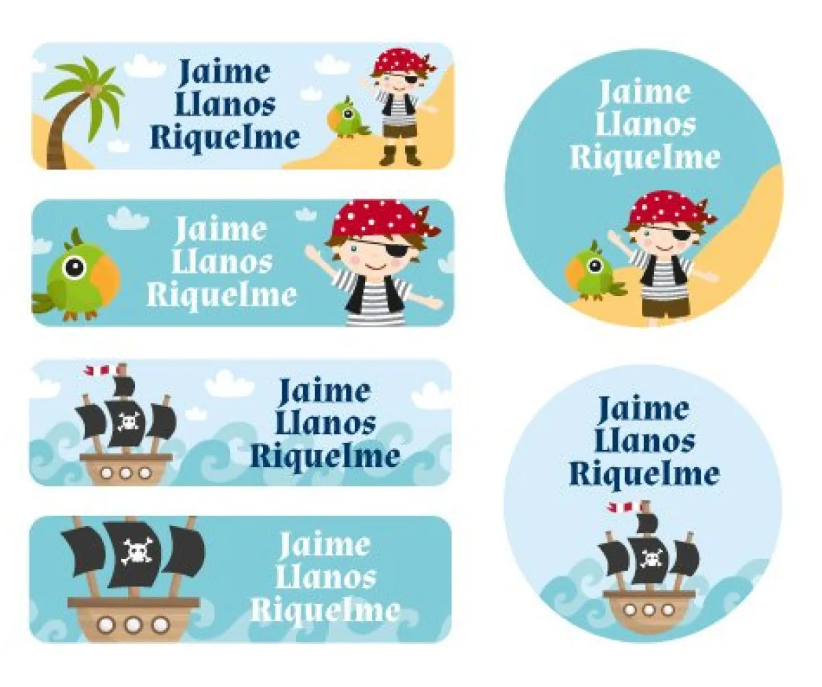 Etiquetas Personalizadas^Tutete 25 Etiquetas para Ropa Pirata