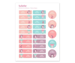 Colecciones Vuelta Al Cole^Tutete 25 Etiquetas para Ropa Sirena y Amigos