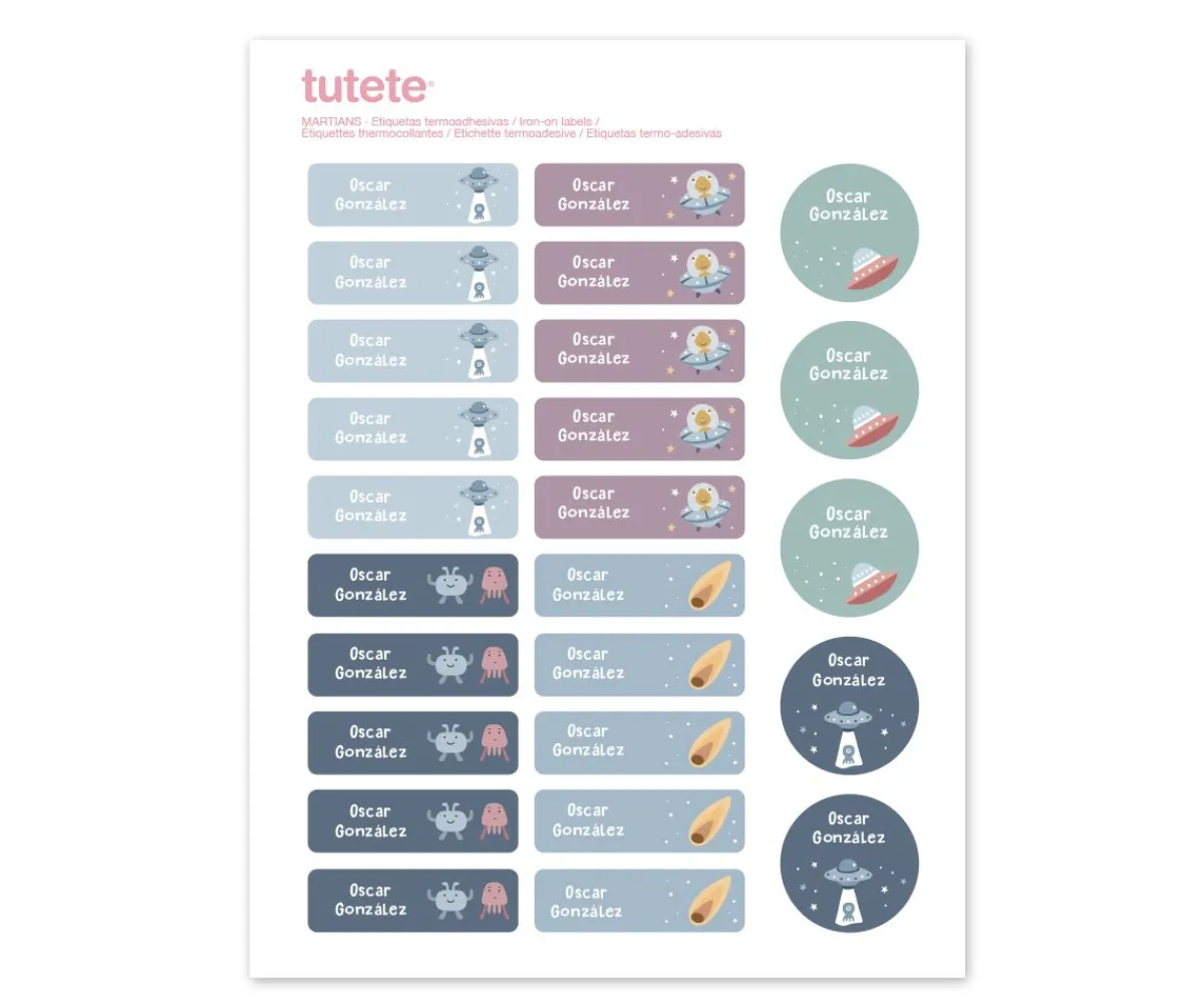 New 25 Etiquetas para Ropa The Martians Colecciones Vuelta Al Cole|Etiquetas Personalizadas