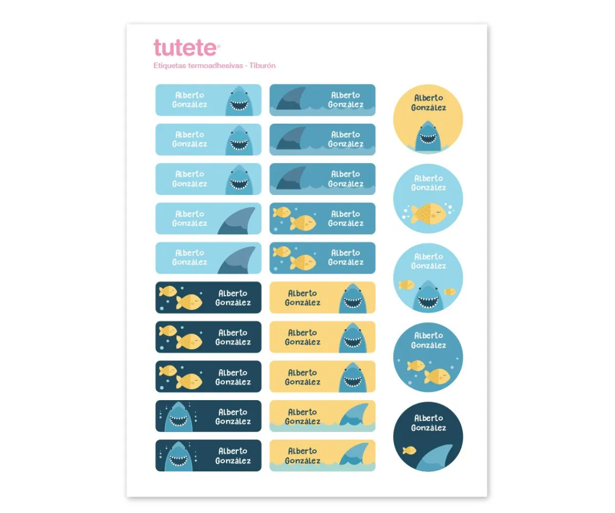 Sale 25 Etiquetas para Ropa Tiburón Colecciones Vuelta Al Cole|Etiquetas Personalizadas