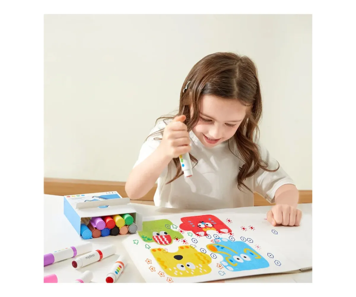 Manualidades Para Niños^MiDeer 6 Marcadores Lavables