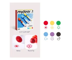 Manualidades Para Niños^MiDeer 6 Marcadores Lavables