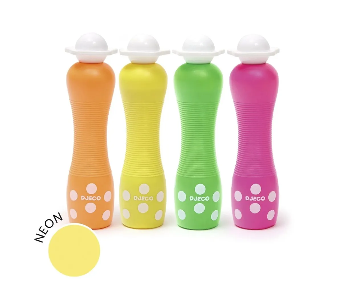 Manualidades Para Niños^Djeco 4 Marcadores Puntos Grandes Neón