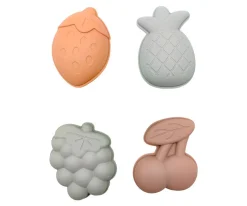 Juguetes De Playa^Play and store 4 Moldes de Arena Fruits con Bolsa