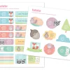 Etiquetas Personalizadas^Tutete 30 Pegatinas para Objetos Animales de Bosque