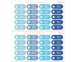Etiquetas Personalizadas^Tutete 40 Pegatinas para Objetos Azul Estrella