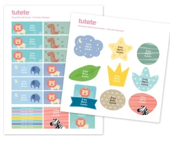 Etiquetas Personalizadas^Tutete 30 Pegatinas para Objetos Animales Salvajes