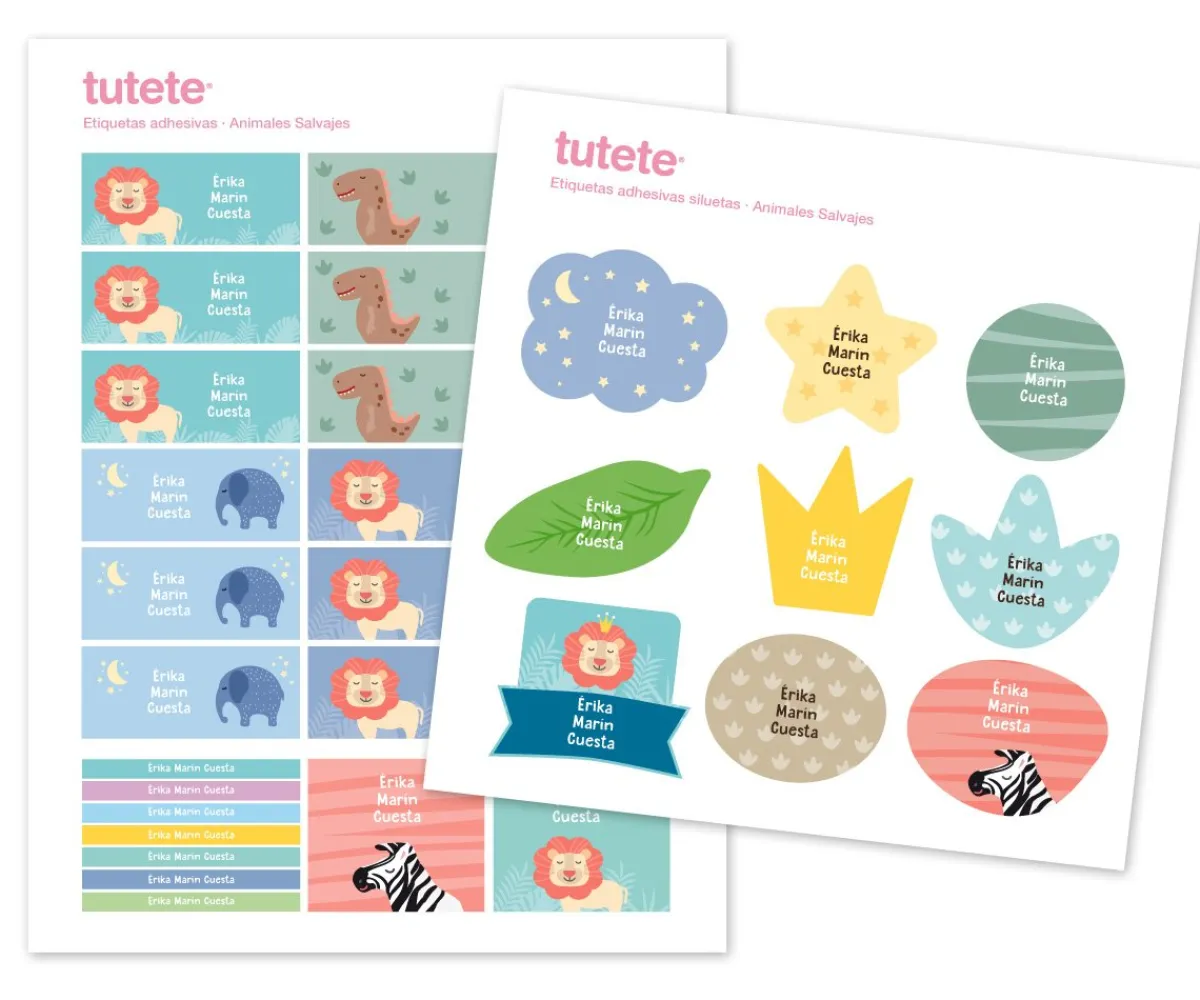 Etiquetas Personalizadas^Tutete 30 Pegatinas para Objetos Animales Salvajes