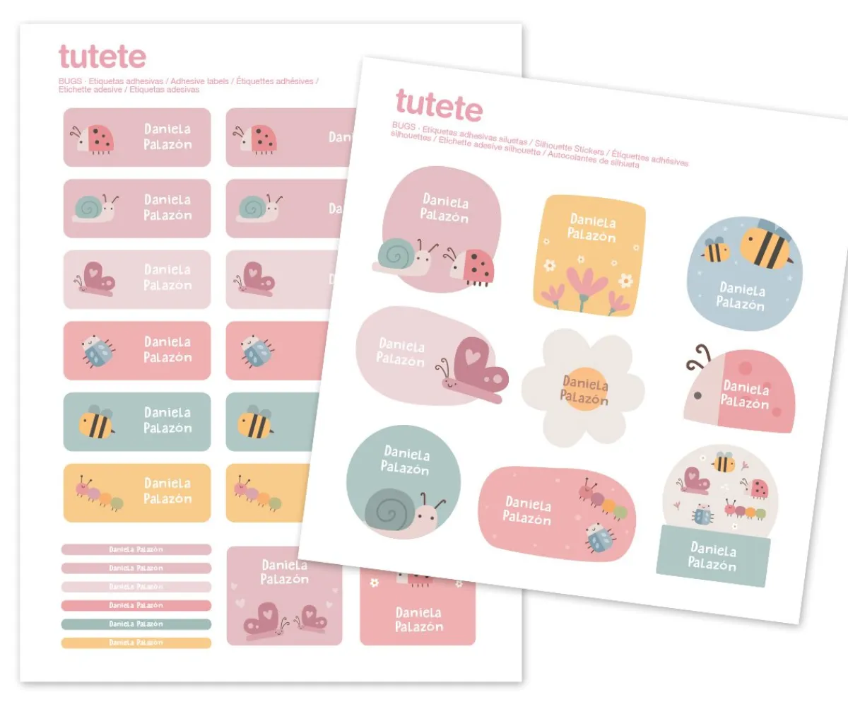 Colecciones Vuelta Al Cole^Tutete 29 Pegatinas para Objetos Bugs