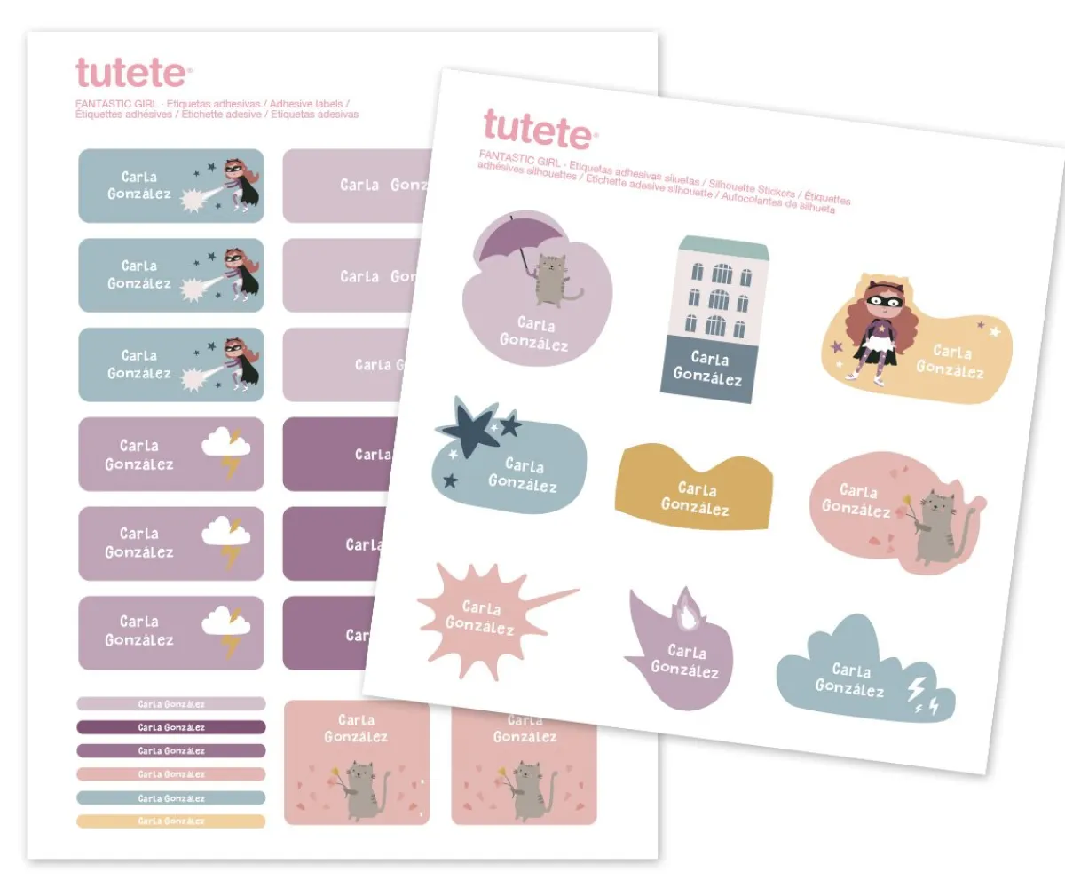 Discount 29 Pegatinas para Objetos Fantastic Girl Colecciones Vuelta Al Cole|Etiquetas Personalizadas