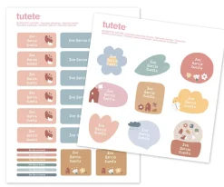 Colecciones Vuelta Al Cole^Tutete 29 Pegatinas para Objetos Geometric Nature