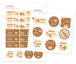 Etiquetas Personalizadas^Tutete 25 Pegatinas para Objetos Gluten No