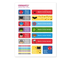 Etiquetas Personalizadas^Tutete 30 Pegatinas para Objetos Héroes