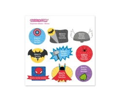 Etiquetas Personalizadas^Tutete 30 Pegatinas para Objetos Héroes