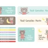 Etiquetas Personalizadas^Tutete 30 Pegatinas para Objetos Osito