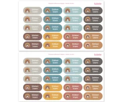 Etiquetas Personalizadas^Tutete 40 Pegatinas para Objetos Retro Nordic Arcoíris