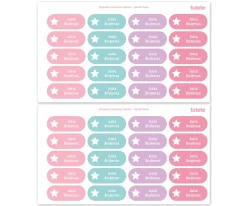 Etiquetas Personalizadas^Tutete 40 Pegatinas para Objetos Rosa Estrella