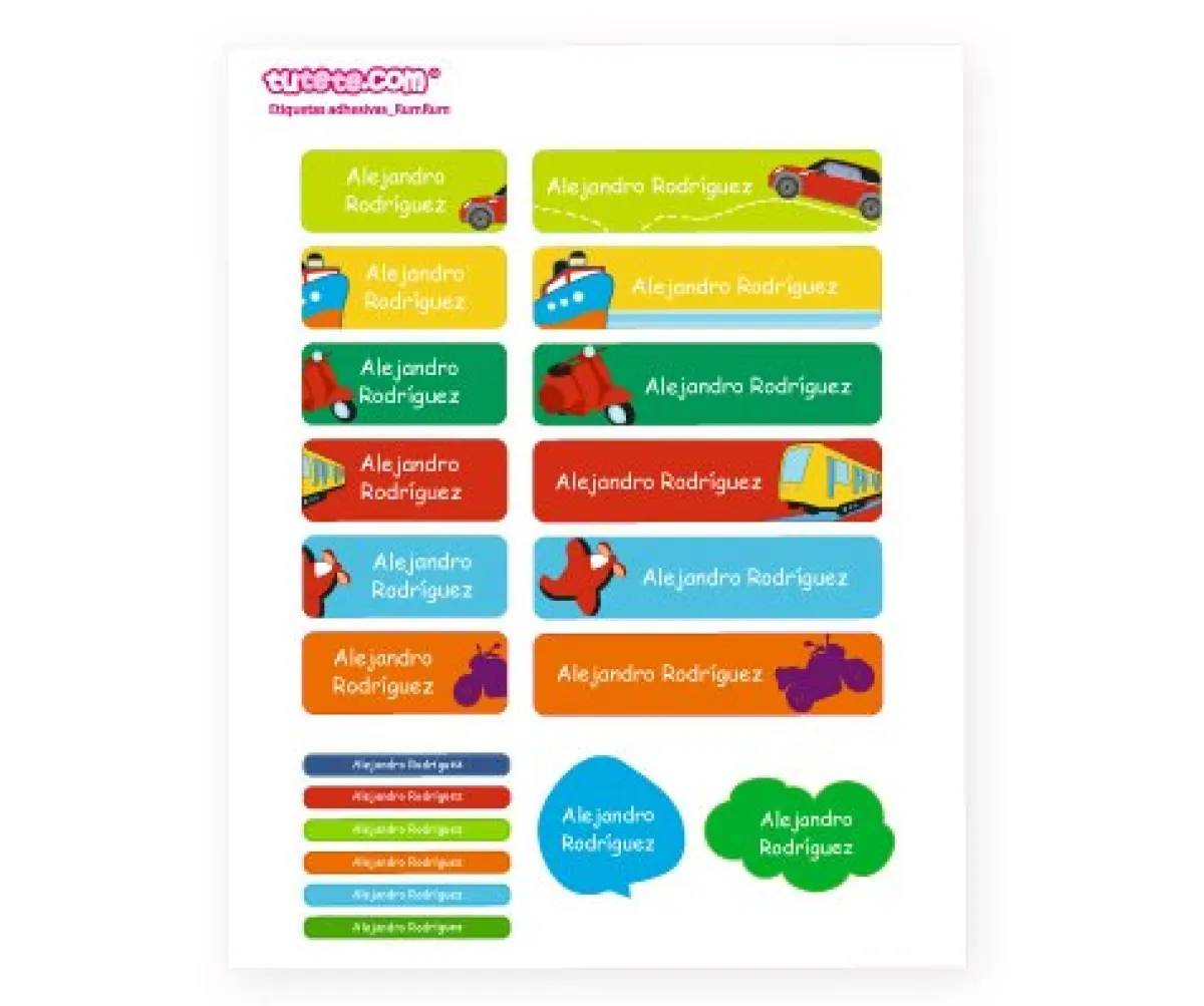 Etiquetas Personalizadas^Tutete 20 Pegatinas para Objetos Rumrum