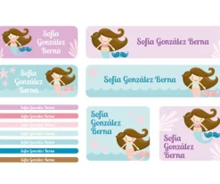 Etiquetas Personalizadas^Tutete 30 Pegatinas para Objetos Sirena