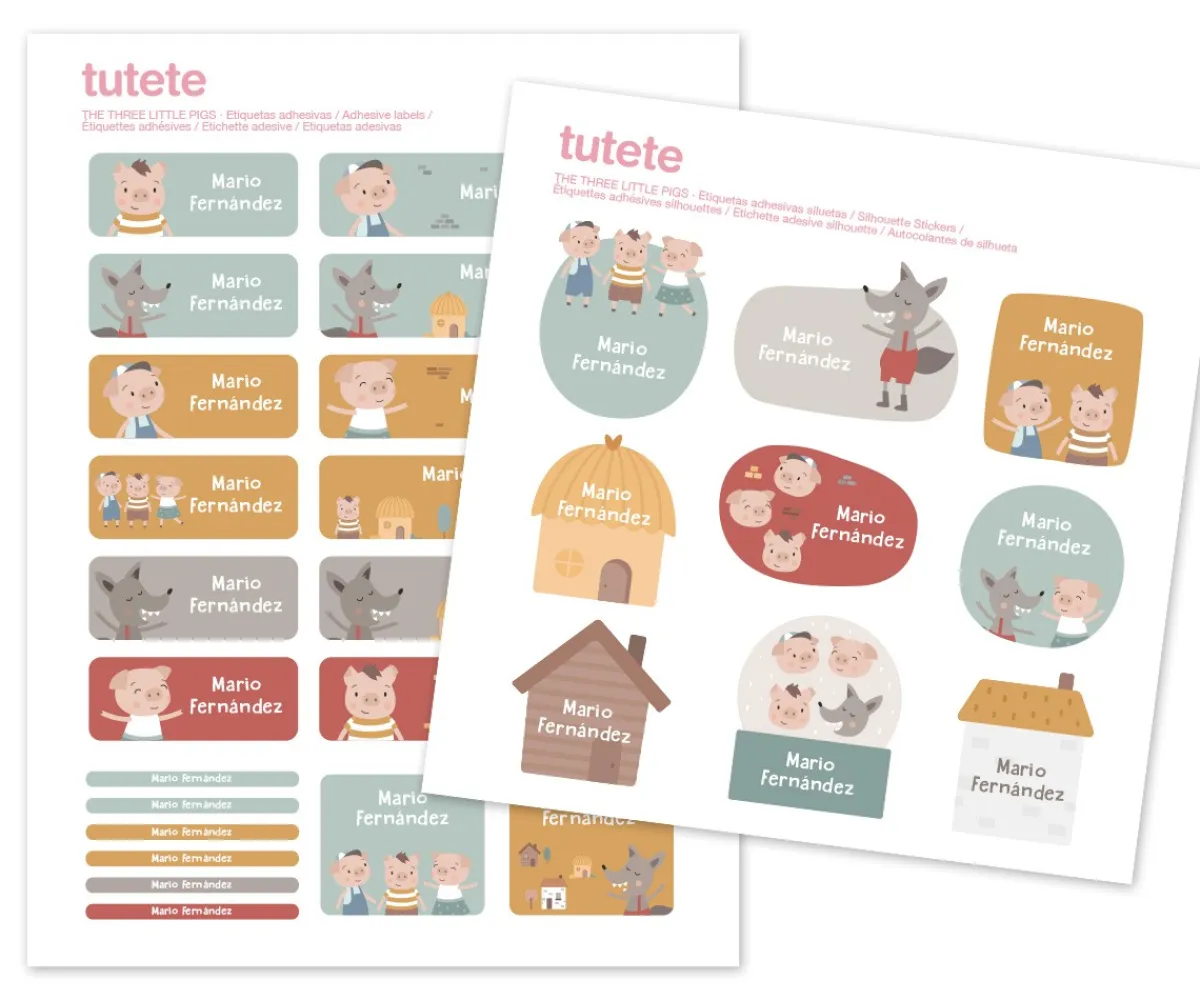 Discount 29 Pegatinas para Objetos The Three Little Pigs Etiquetas Personalizadas|Colecciones Vuelta Al Cole