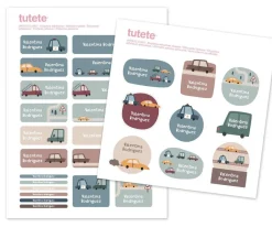 Colecciones Vuelta Al Cole^Tutete 29 Pegatinas para Objetos Vintage Cars