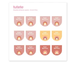 Colecciones Vuelta Al Cole^Tutete 12 Pegatinas Zapatos Arcoíris Rosa
