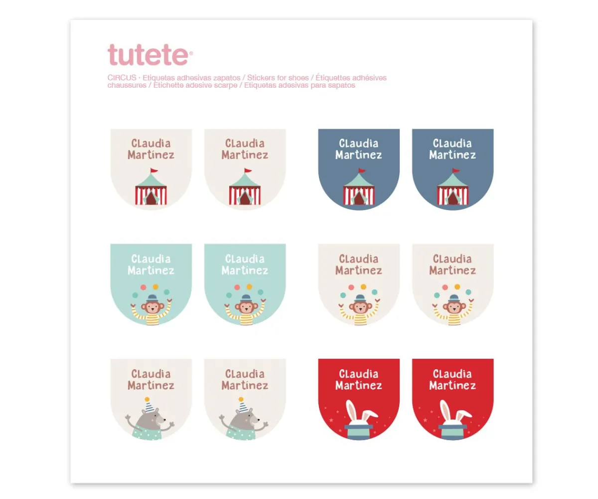 Discount 12 Pegatinas Zapatos Circus Colecciones Vuelta Al Cole|Etiquetas Personalizadas
