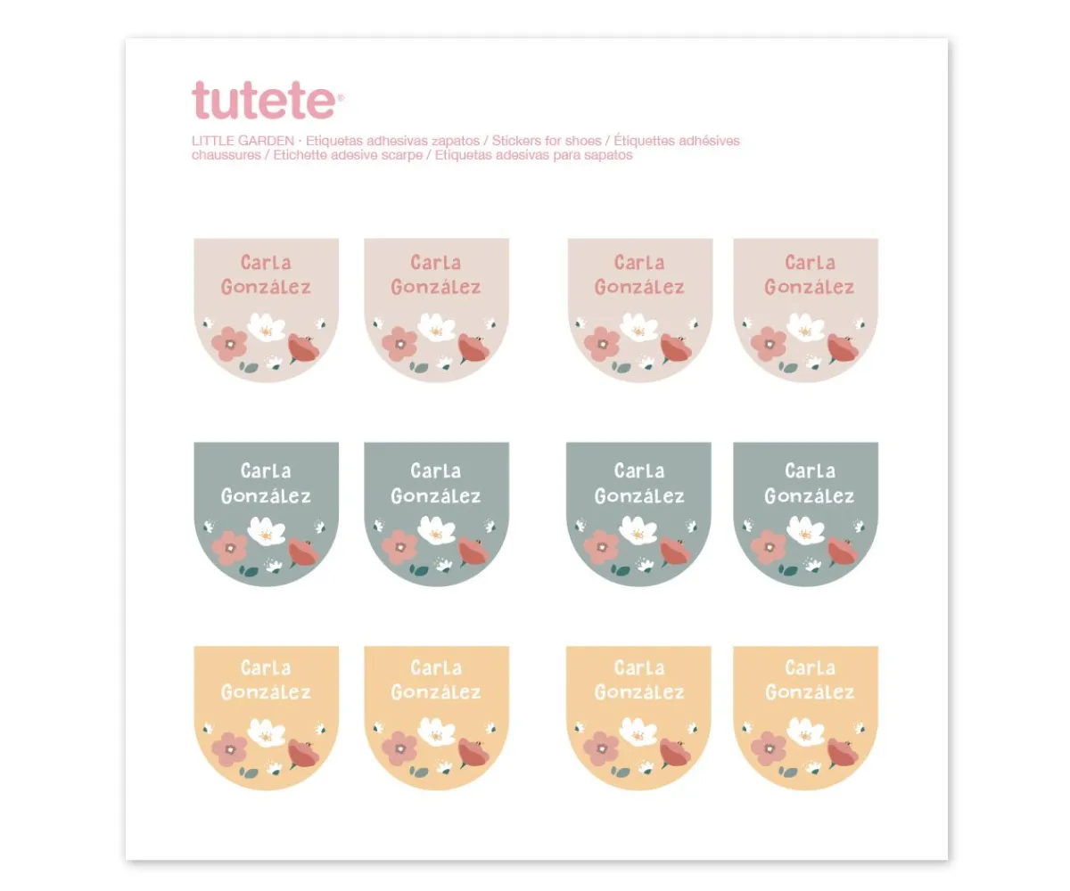 New 12 Pegatinas Zapatos Little Garden Etiquetas Personalizadas|Colecciones Vuelta Al Cole