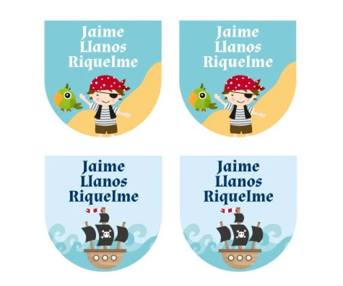 Etiquetas Personalizadas^Tutete 12 Pegatinas Zapatos Pirata