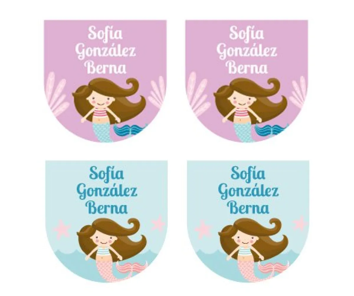 Etiquetas Personalizadas^Tutete 12 Pegatinas Zapatos Sirena