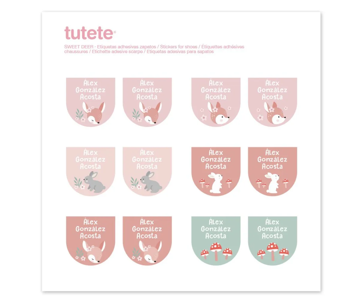 Colecciones Vuelta Al Cole^Tutete 12 Pegatinas Zapatos Sweet Deer