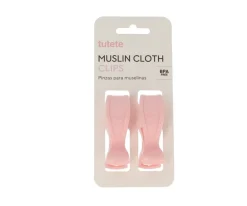 Muselinas Bebé^Tutete 2 Pinzas para Muselinas Rosas