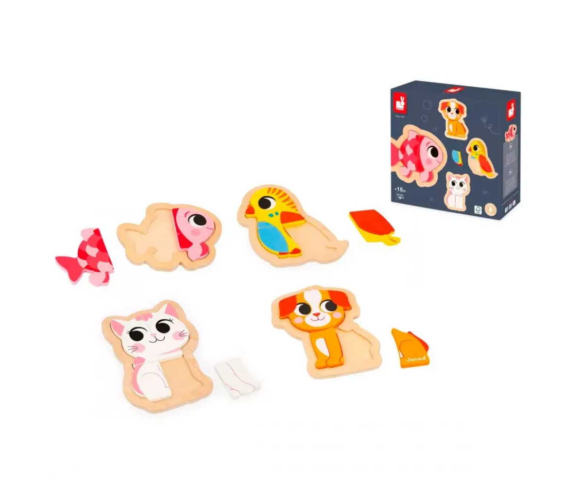 Sale 4 Puzzles Evolutivos Animales de Compañía Niños Juguetes Para Niños De 18 Meses|Juguetes Más Recomendados