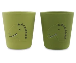 New 2 Vasos de Silicona Mr. Dino Vajilla Infantil|Vasos Para Bebés Y Niños