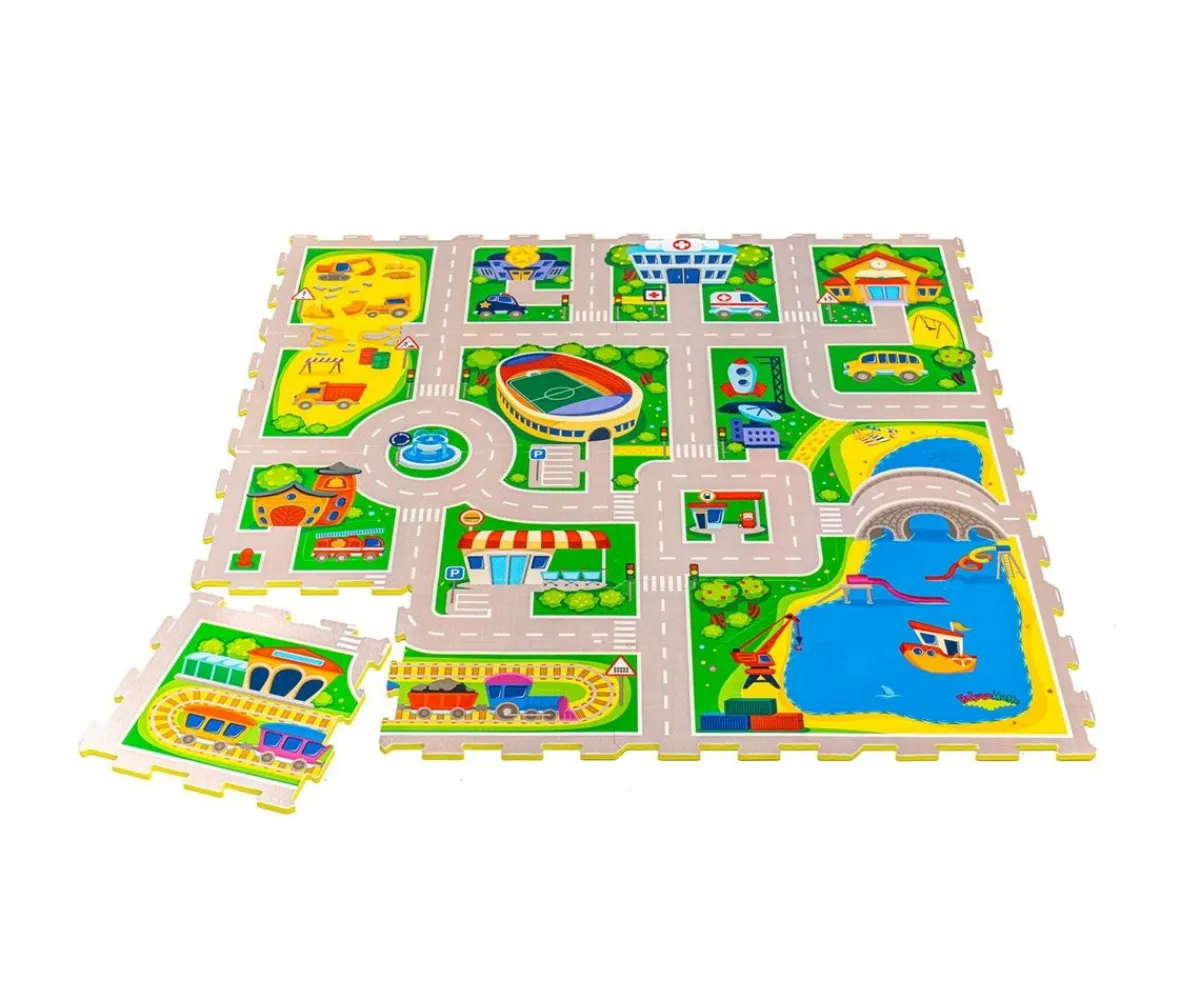 Online Alfombra Puzzle Ciudad 120 x 120 cm Niños Juguetes Para Recién Nacidos|Alfombras Infantiles