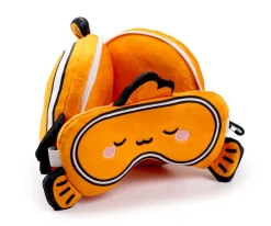 Cojines Infantiles^puckator Almohada de Viaje con Antifaz Relaxeazzz Adoramals Finley el Pez Payaso