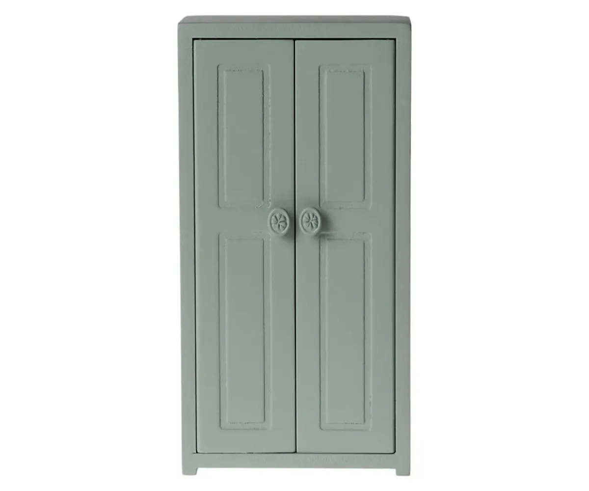 Casa De Muñecas De Madera^Maileg Armario de Madera Soft Blue Ratón