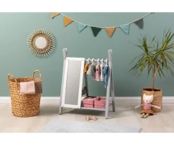 Discount Armario Perchero para Muñecas Viola Gris/Blanco Niños Accesorios Para Muñecas|Juguetes Niños 3 Años