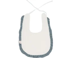 Baberos Personalizados^Cristina de Jos'h Babero Algodón Volante Rainbow Dots Azul Personalizable