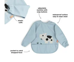 Best Babero con Mangas Tiny Farm Blue 6-18m Personalizable Baberos Personalizados|Baberos Con Manga