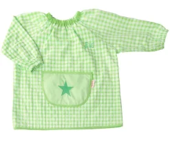 Babis Escolares^Tutete Textil Babi con Bolsillo Central Estrella Pistacho Personalizable