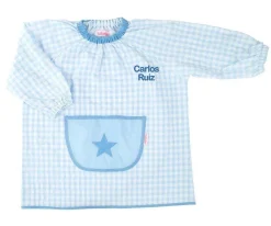 Babis Escolares^Tutete Textil Babi con Bolsillo Central Estrella Celeste Personalizable