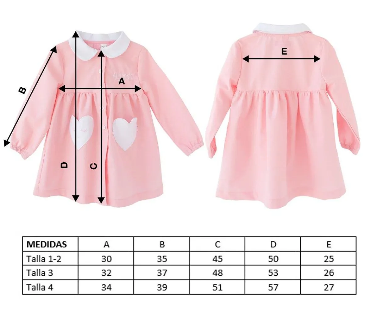 Babis Escolares^Tutete Textil Babi Corazón Rosa por VivirConGusto Personalizable