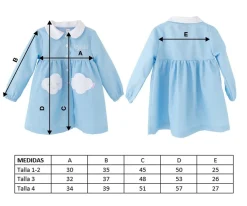 Babis Escolares^Tutete Textil Babi Nube Azul por VivirConGusto Personalizable